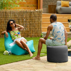 Jaxx Spring Indoor/Outdoor Bean Bag Pouf Ottoman, Charcoal Sunbrella - Image 3