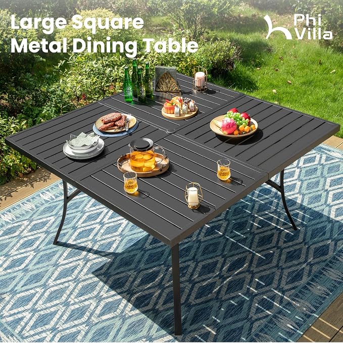 PHI VILLA 9 Pcs Patio Dining Set - Image 6