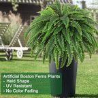 Single Silky Artificial Boston Fern Bush, 49Inch Large Artificial Ferns - Image 4