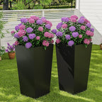 Garvee 30" Tall Planters Set of 2, Outdoor＆Indoor Black Planter Pots, High - Image 7