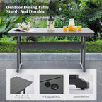HDPE Dining Table Set for 8, 10-Piece Outdoor Table and Chairs Include 8 Dining - Image 4