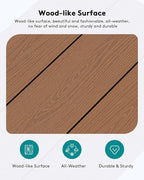 SERWALL HDPE Patio Coffee Table, Rectangle Outdoor Coffee Table, All-Weather - Image 4