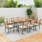Tangkula 9 Piece Patio Dining Set, Outdoor Dining Furniture Set w/Rectangular - Image 2