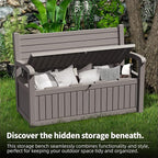 80 Gallon Outdoor Storage Bench Deck Box Waterproof Lockable, Outdoor Storage - Image 8