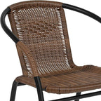 Flash Furniture Lila Medium Brown Rattan Indoor-Outdoor Restaurant Stack Chair - Image 11