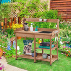 Yaheetech Potting Bench Outdoor Garden Work Bench Station Planting Solid Wood - Image 7
