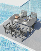 Ciokea HDPE Outdoor Dining Set, 5-Piece Patio Table and Chairs Set - Image 8