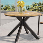 Merax Outdoor Dining Table, Modern Industrial Style Patio Dining Table by Merax