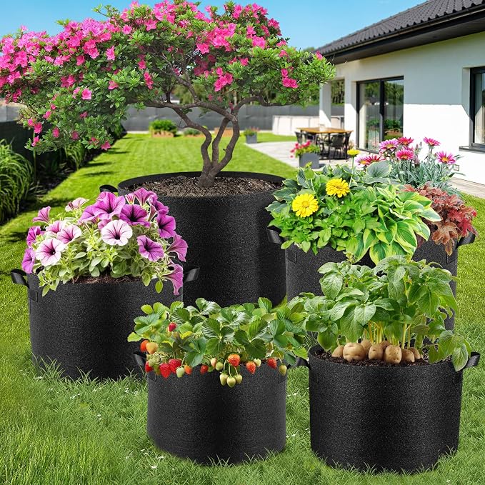 10 Pack 2 Gallon Grow Bags, Thickened Nonwoven Fabric Planter Pots - Image 7