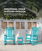 KINGYES Outdoor Rocking Chair Set of 2, High Density Polyethylene Patio Rocking - Image 4