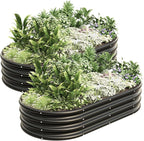 4x2x1ft-2pcs-Oval Raised Garden Bed Kit, Galvanized Planter Garden Boxes Outdoor by kingddeergardenbed