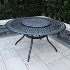 Oakland Living Ornate Outdoor Mesh Aluminum 59-in Black Large Round Patio by Oakland+Living