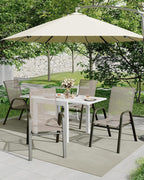 Outdoor Stackable Dining Chairs Set of 4, High-Back Patio Stacking Chairs - Image 2