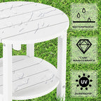 LZRS Round Adirondack Side Table Double End Table, Outdoor Side Tables - Image 4