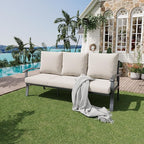 HOMREST Outdoor Couch Aluminum Patio Furniture Sofa, 3-Seat All-Weather Metal - Image 2