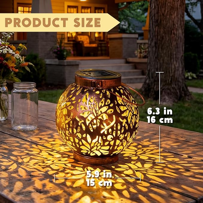 JOIEDOMI 2 Pack Outdoor Solar Hanging Lantern Lights, Waterproof Tabletop - Image 6