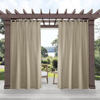 Exclusive Home Cabana Solid Indoor/Outdoor Light Filtering Hook-and-Loop Tab by Exclusive+Home