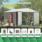 Devoko 10 x 8 FT Outdoor Storage Shed, Metal Garden Sheds & Outdoor Storage - Image 5