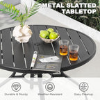 NUU GARDEN 41" Round Metal Outdoor Patio Dining Table - Image 6
