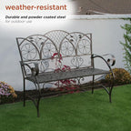 Alpine Corporation 45" Long Outdoor Metal Classic Bench - Image 8