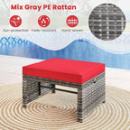 Tangkula 2 Pieces Patio PE Rattan Ottomans, and Yard - Image 5