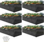 YITAHOME 6pcs 6x3x2 ft Galvanized Raised Garden Bed Kit, Large Metal Planter Box by YITAHOME