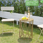 Nesting Side Table Set of 3 Decorative Round Garden Stools - Image 4