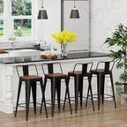 Yongchuang 30 inch Bar Stools Set of 4 Bar Height Metal Barstools - Image 4