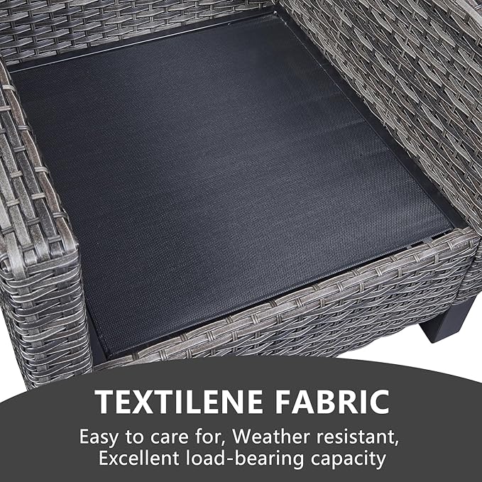 Belord Outdoor Bistro Set 3 Piece Outdoor Wicker Patio Chairs, Oversize Outdoor - Image 6