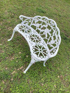 Patio Balcony Bench Double Seat, Anti-Rust Cast Aluminum Patio Garden Bench - Image 8