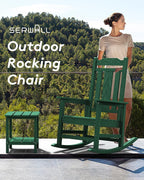 SERWALL Outdoor Rocking Chair Set of 4, Patio Rocking Chairs Set, HDPE Rocking - Image 8