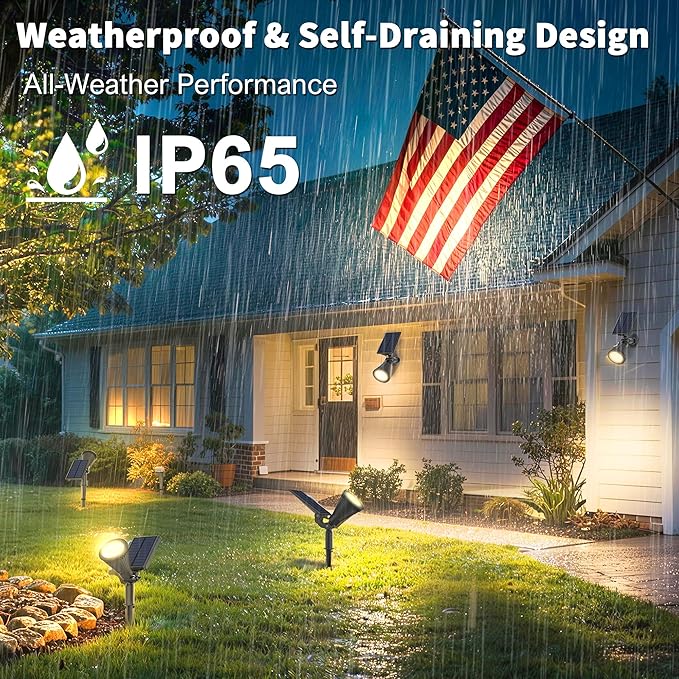 6 Pack Solar Lights Outdoor Waterproof IP65, Warm White, Super Bright LED - Image 4