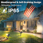 6 Pack Solar Lights Outdoor Waterproof IP65, Warm White, Super Bright LED - Image 4