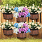 Layhit 6 Pcs Wall Hanging Planters Outdoor Pot Planter Wine Barrel Planter by ShungLan