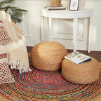 REDEARTH · Jute Circular Jute Pouf Ottoman - Image 2