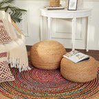 REDEARTH · Jute Circular Pouf Ottoman - Image 2