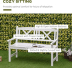 Outsunny 2-Seater Wooden Garden Bench, 4FT Outdoor Patio Loveseat - Image 5