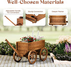 Wood Wagon Planter for Outdoor Balcony Decor - Image 5