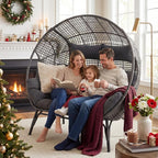 NICESOUL® Double Egg Chair Indoor Outdoor Stationary Oversized 6.5" Thick - Image 2