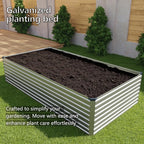 8x4x2FT Galvanized Raised Garden Bed Kit, Vegetable Plant Boxes-Rectangle Metal - Image 7