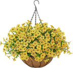Artificial Faux Hanging Mums Plants Flowers Basket - Image 9