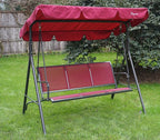 Kozyard 3-Person Outdoor Canopy Porch Swing Chair, Breathable Textilene Armrest - Image 2