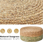 Wimarsbon Round Foot Stool Natural Seagrass Poufs Ottoman Hand Weave Footrest - Image 4