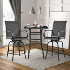 Yaheetech Patio Swivel Bar Stools Outdoor Chairs Set of 2 Outdoor High Bistro - Image 9