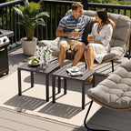 Crestlive Products Outdoor Side Table Set of 2, Aluminum Small Rectangular - Image 7