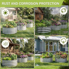 AHEONLAR 3Pack 2x2x1 ft Round Galvanized Raised Garden Bed Kit Round Metal - Image 8