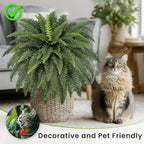 42" Artificial Boston Fern Large Bush Plants, 2 Bundles of Fake Ferns - Image 4