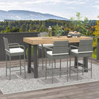 COSTWAY Wicker Bar Stools Set of 4, Patio Bar Height Chairs - Image 2