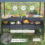 Tangkula 3 Piece Patio Bar Set, 8x8 FT Double-Tier Grill Gazebo - Image 6