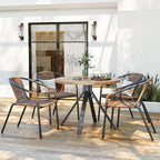 Amopatio Outdoor Dining Chairs Set of 6, Rattan Wicker Patio Chairs, Stackable - Image 2